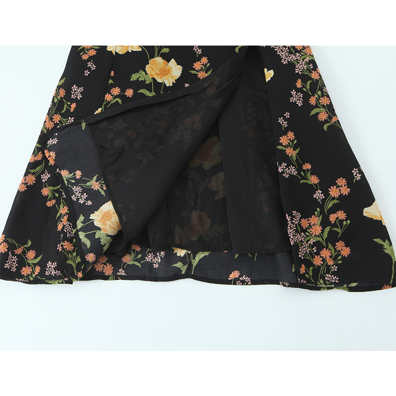 French Vintage Floral Midi Dress - YENKYE винтажное платье на бретельках с