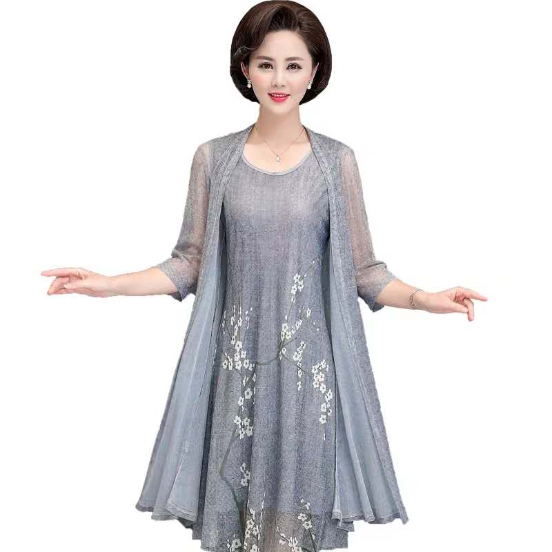 French Vintage Floral Midi Dress - Женский комплект из 2 предметов, элегантный