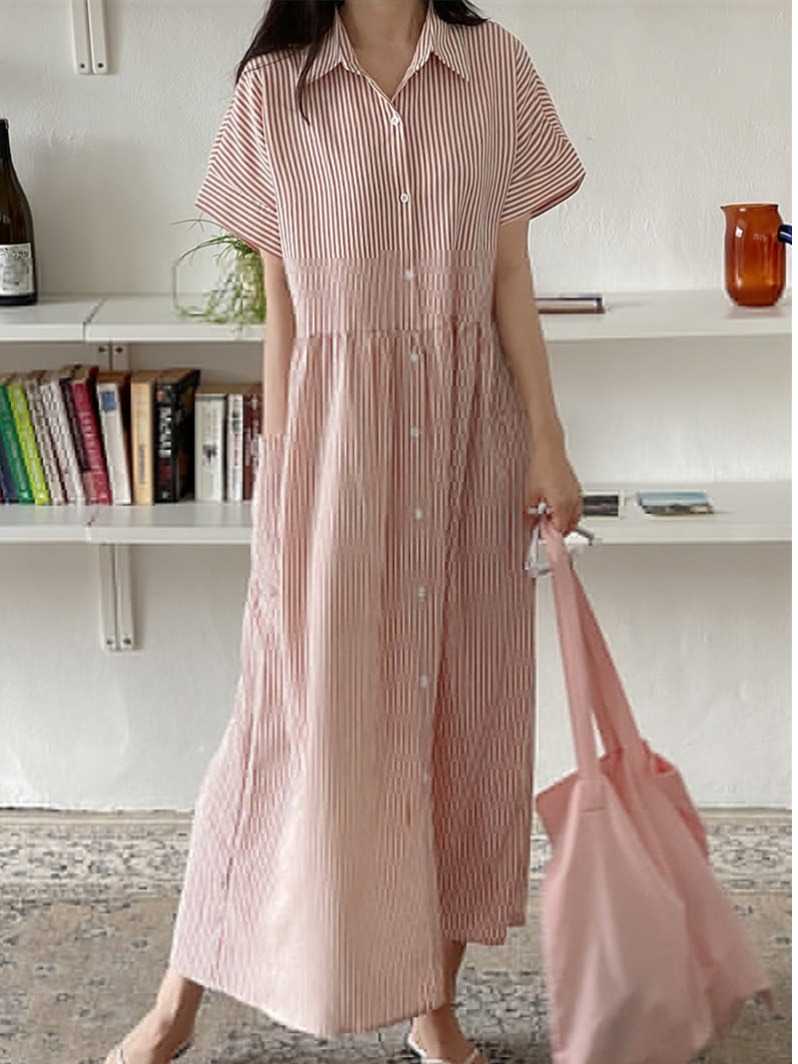 Ретро-платье в корейском стиле – обзор и цена Korean Style A Line Shirt Dress