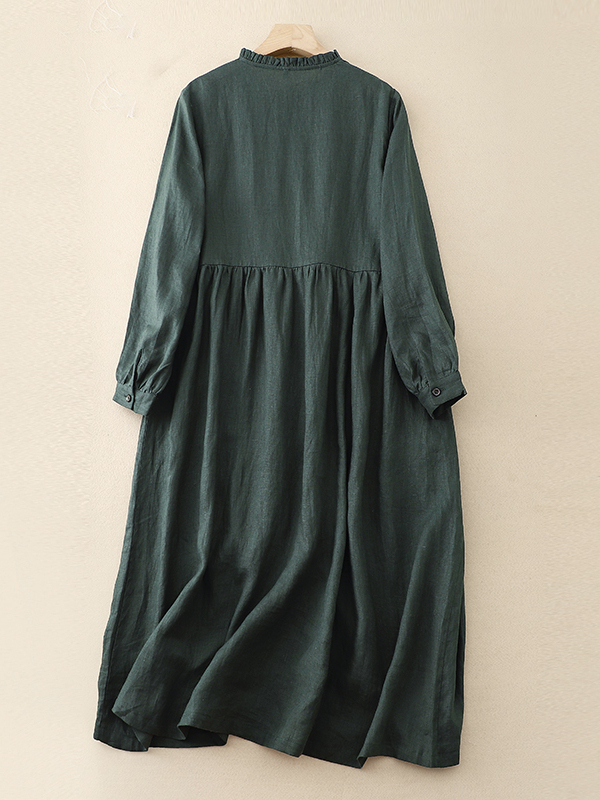 Повседневное свободное платье  – обзор и цена Casual Loose Linen Shirt Dress