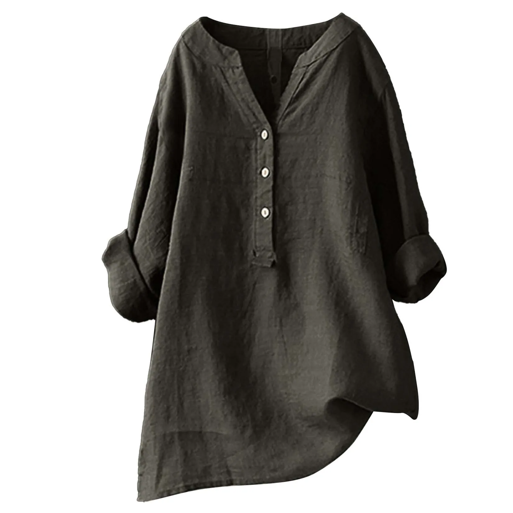 Унисекс, женская и мужская блу – обзор и цена Casual Loose Linen Shirt Dress