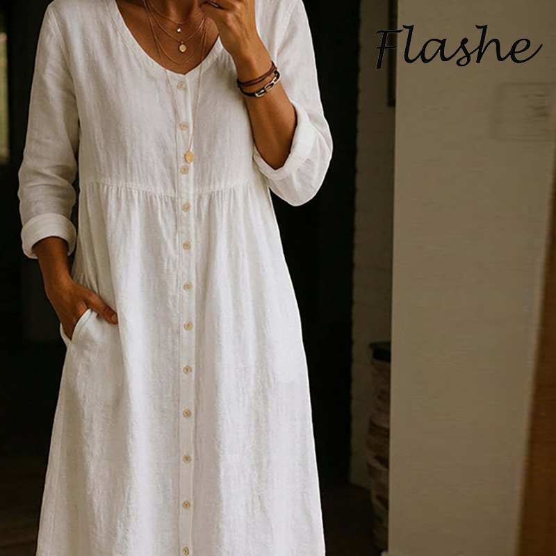 Новое весенне-летнее повседнев – обзор и цена Casual Loose Linen Shirt Dress