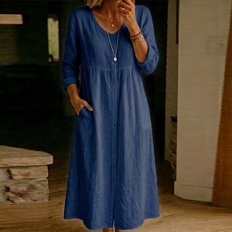 Новое весенне-летнее повседнев – обзор и цена Casual Loose Linen Shirt Dress