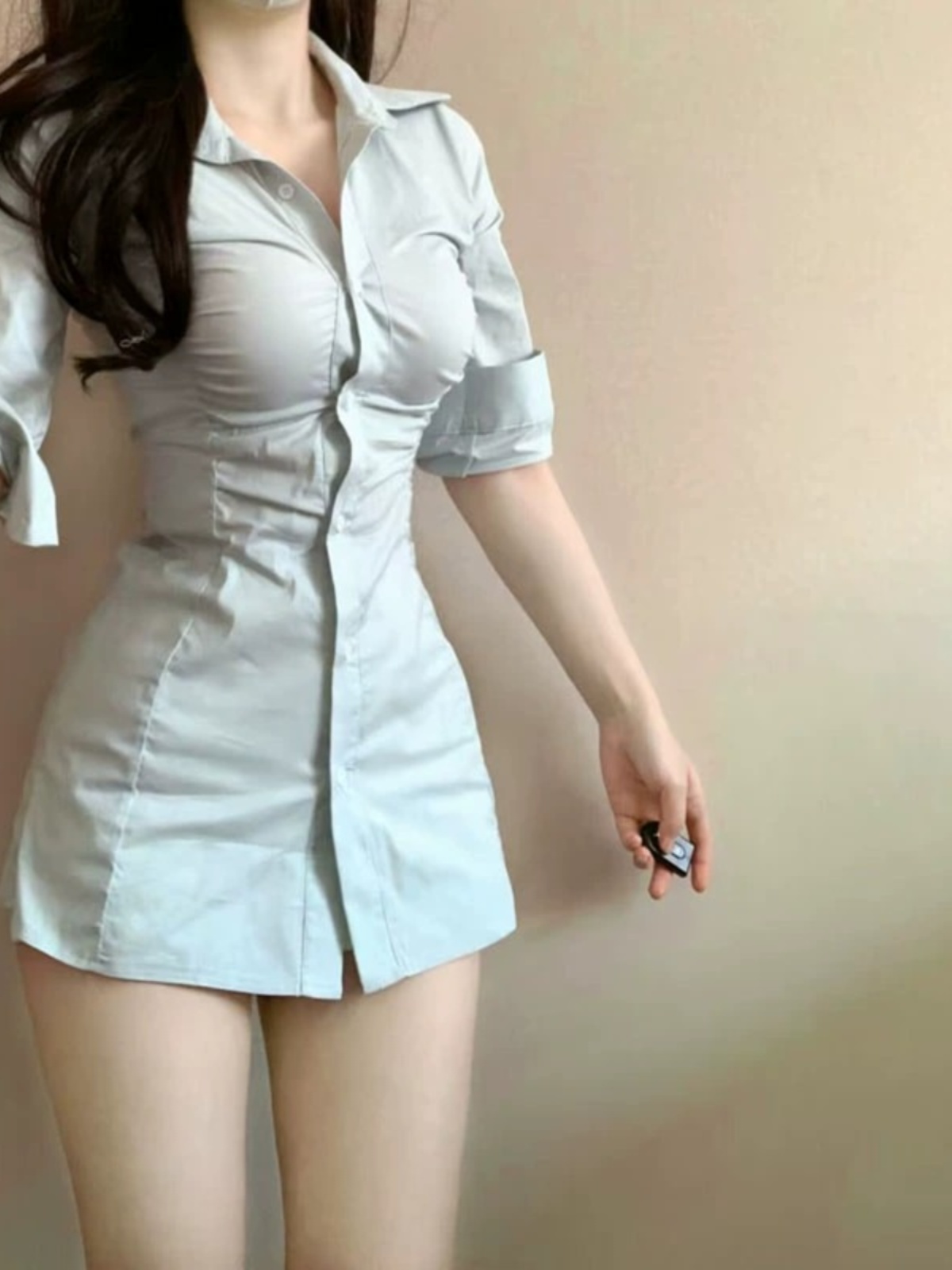 Сексуальное платье-рубашка с п – обзор и цена Korean Style A Line Shirt Dress