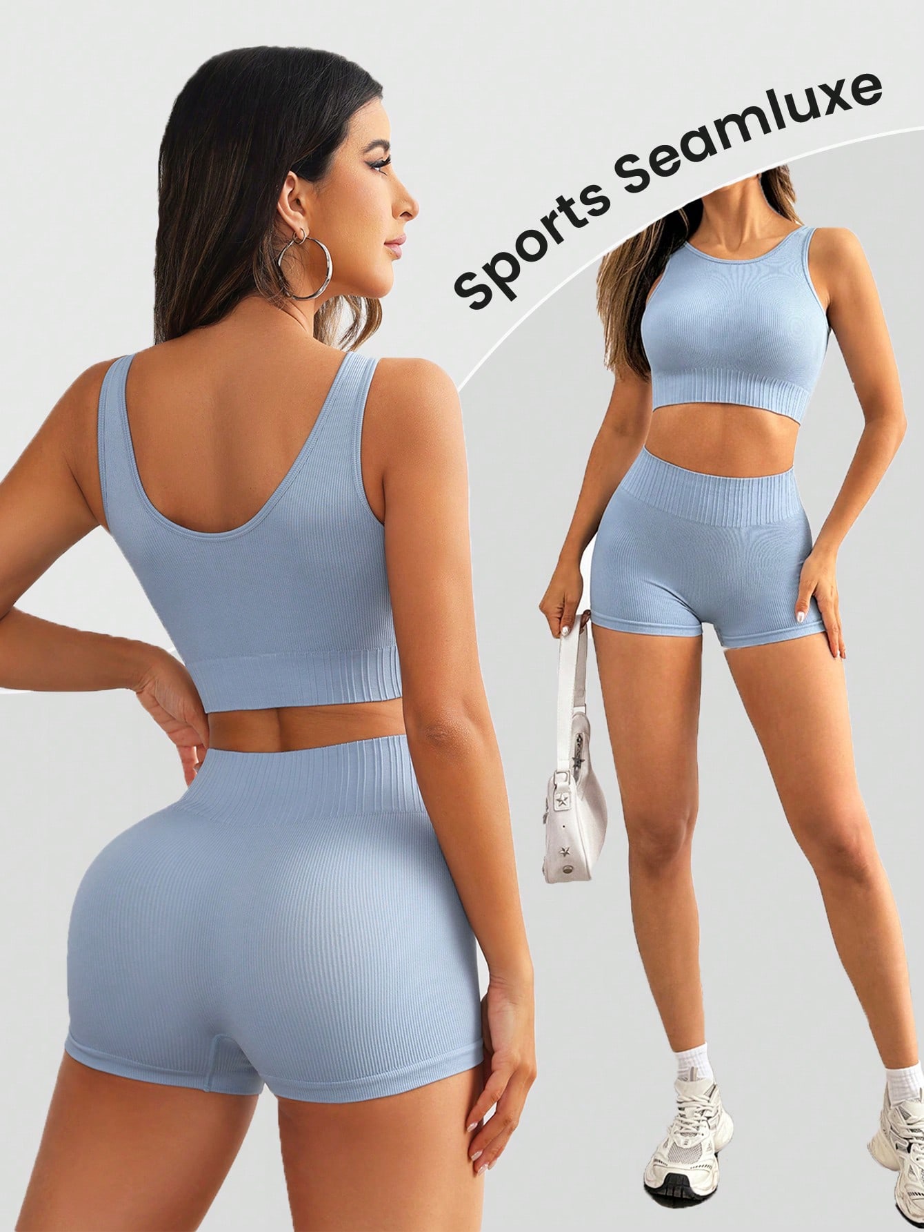 Женский бесшовный комплект для – обзор и цена Seamless Ribbed Workout Tank Top
